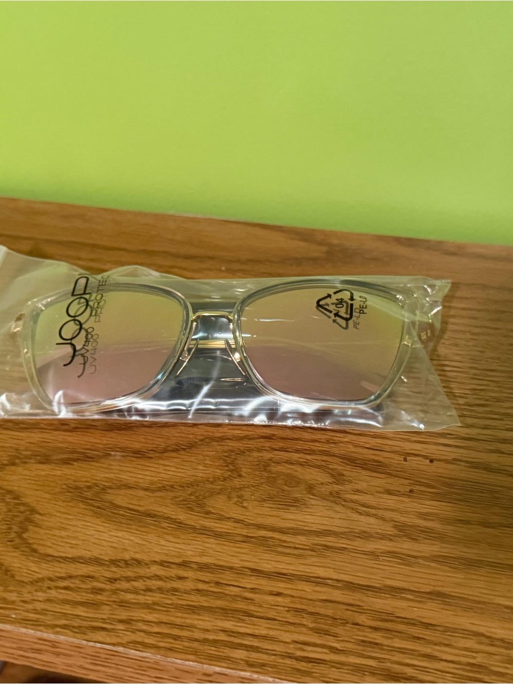 Clear Frame Sunglasses with Yellow-Tinted Lenses - Unbranded